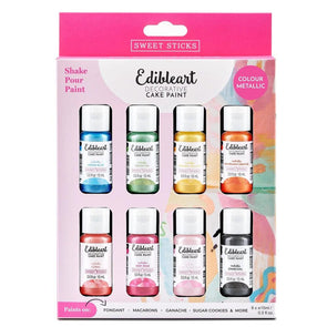 Sweet Sticks- Colour Metallic Edible Art Decorative Paint 8 pack